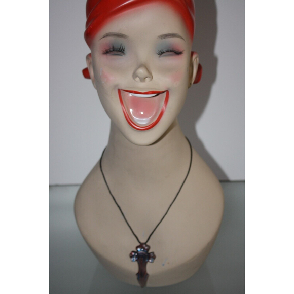 Unbranded Jewelry - Colorful Glass Cross Necklace Fashion Jewelry Women/Men Blue Brown Religious